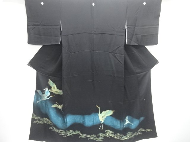 JAPANESE KIMONO / TOMESODE / EMBROIDERY / CRANE / ARTIST WORK